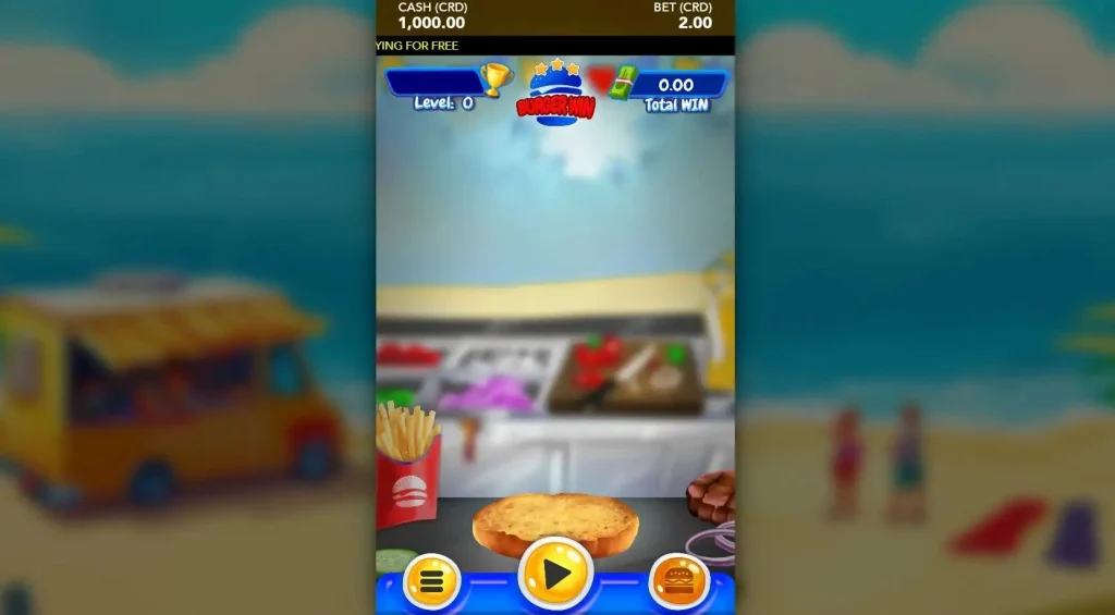 Lanzamiento de Burger Win en el móvil